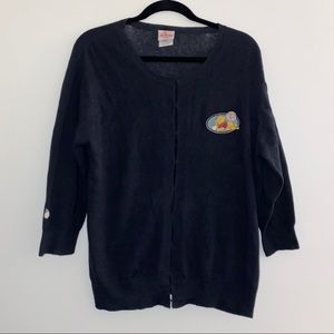 vintage disney store winnie the pooh sweater black 3/4 sleeve